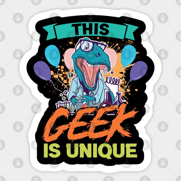 This Geek Is Unique - Science Birthday Sticker by Peco-Designs